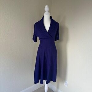 Jones New York Wrap Midi Sweater Dress Small Purple Elevated Basics‎ Minimalist